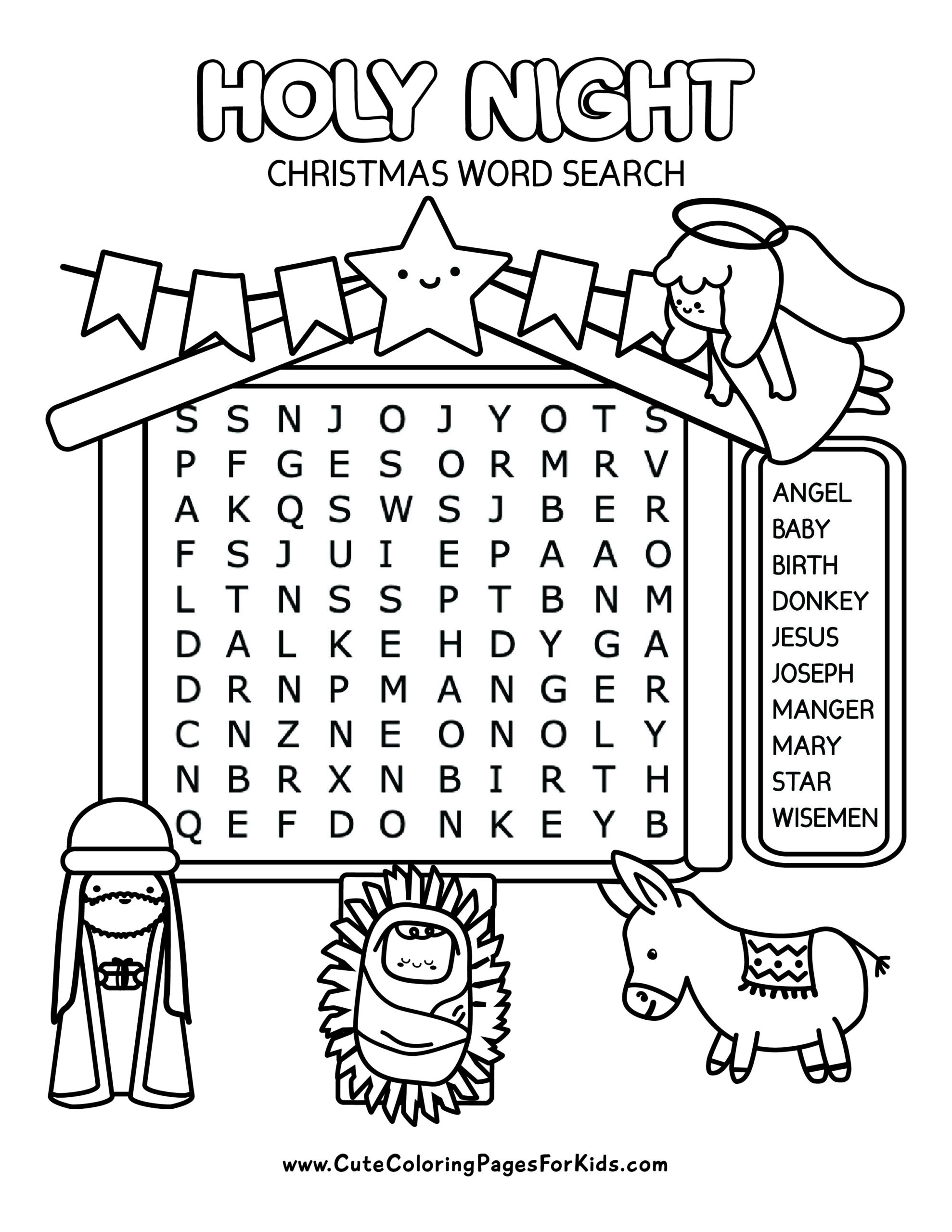 Religious Christmas Puzzles Printable