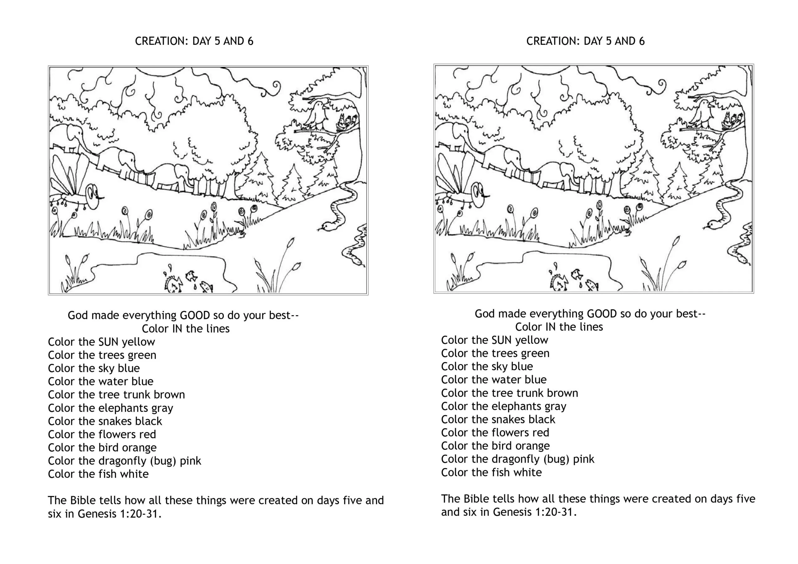 Simple Crossword Activity Sheets About The Creation Story 