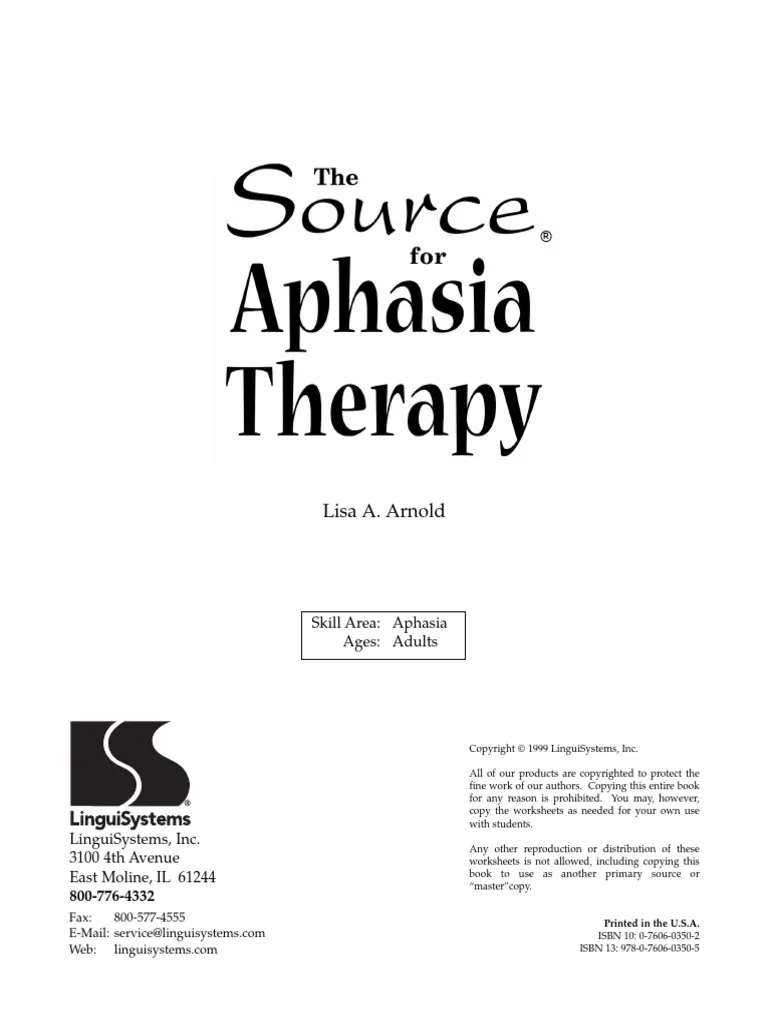 Source Aphasia Therapy PDF