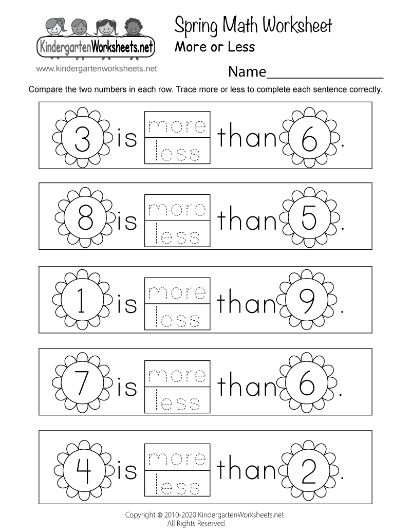 Printable Worksheets For Kindergarten Math