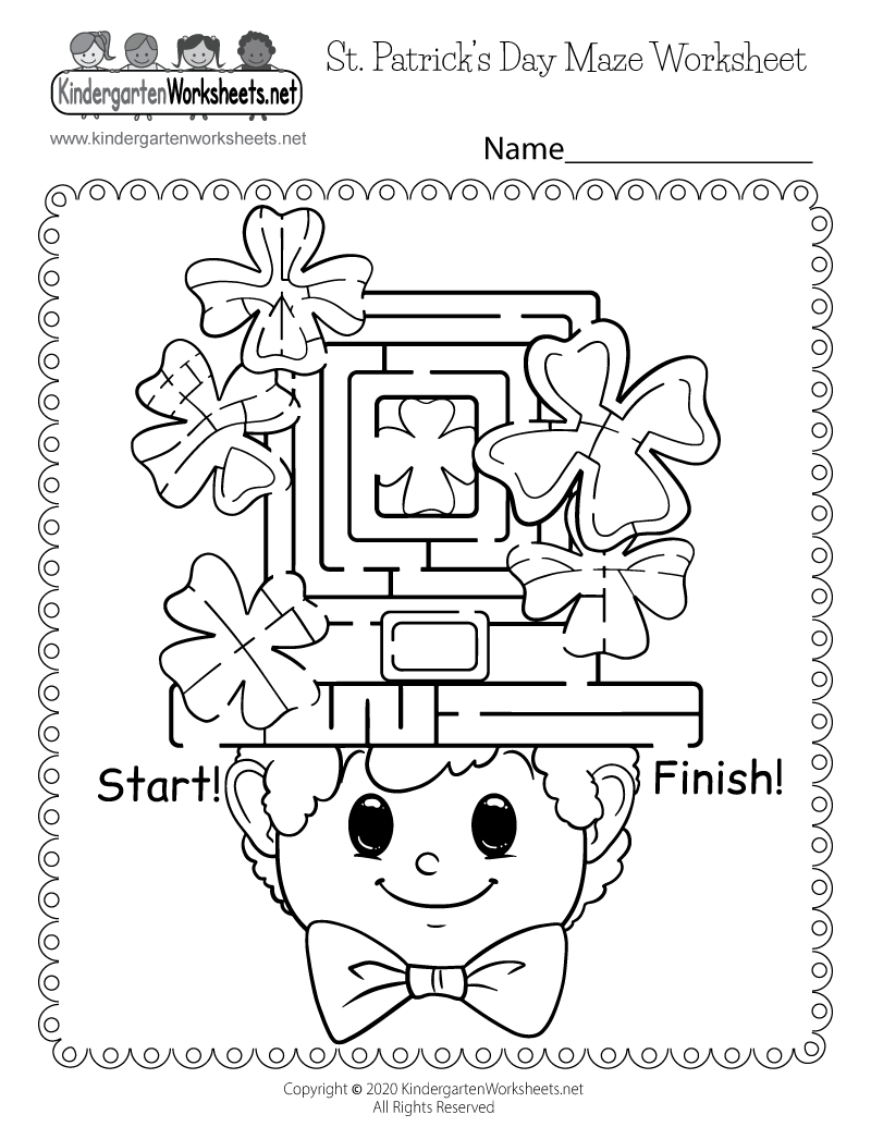 St Patrick s Day Maze Worksheet Free Printable Digital amp PDF