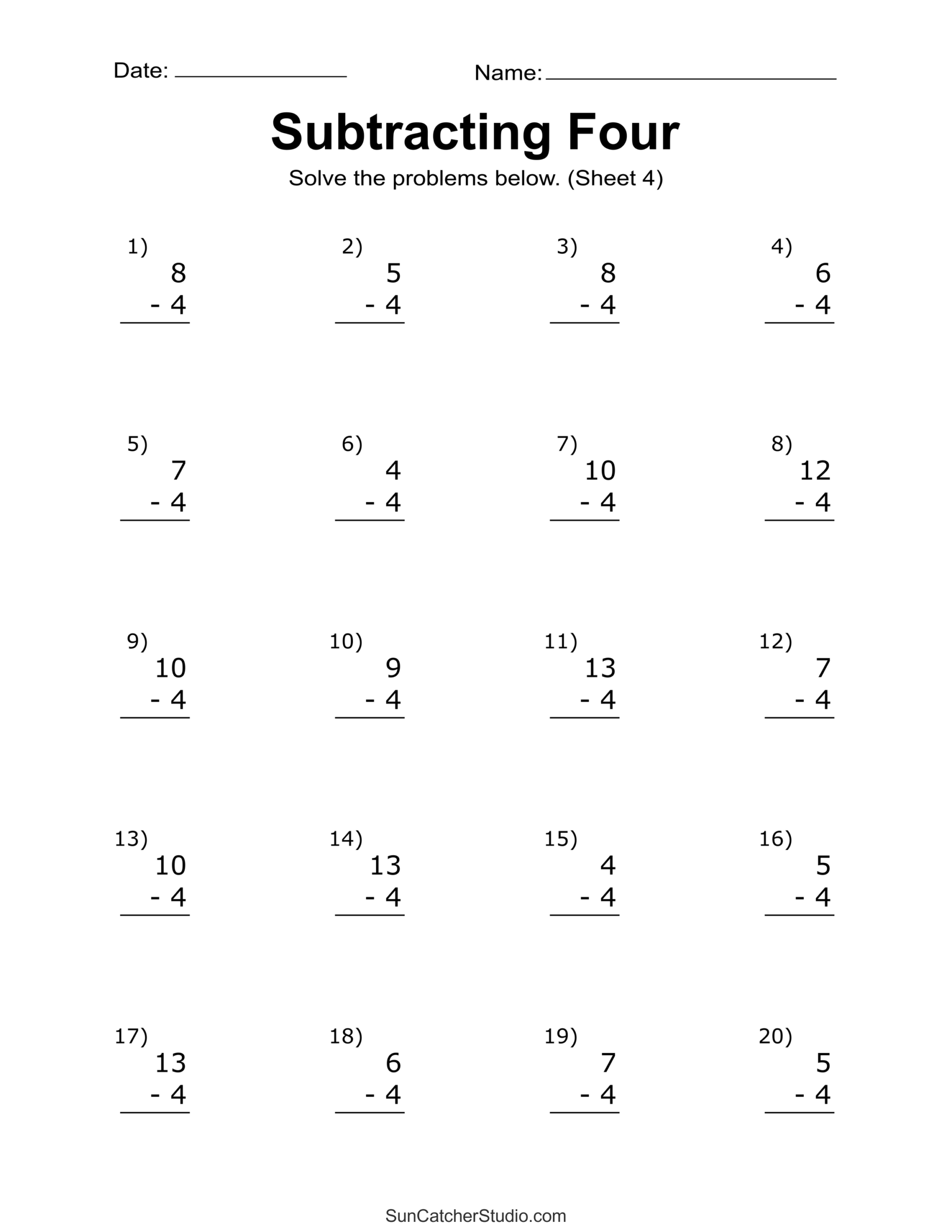Subtraction Worksheets Free Printable Math Drills Free 