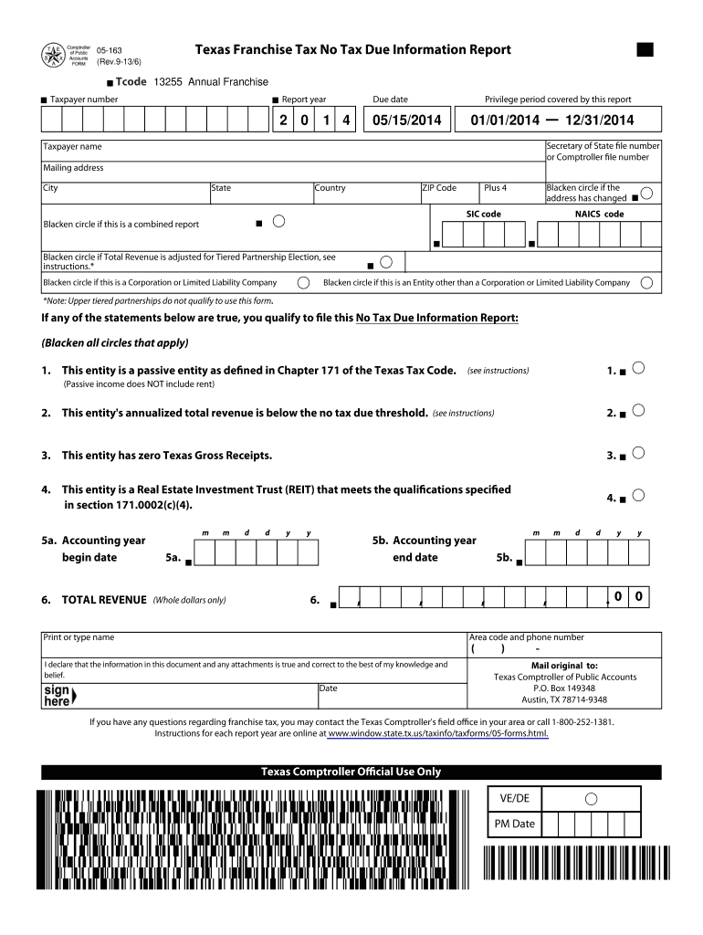 Texas Franchise Tax Instructions 2023 Fill Out amp Sign Online DocHub