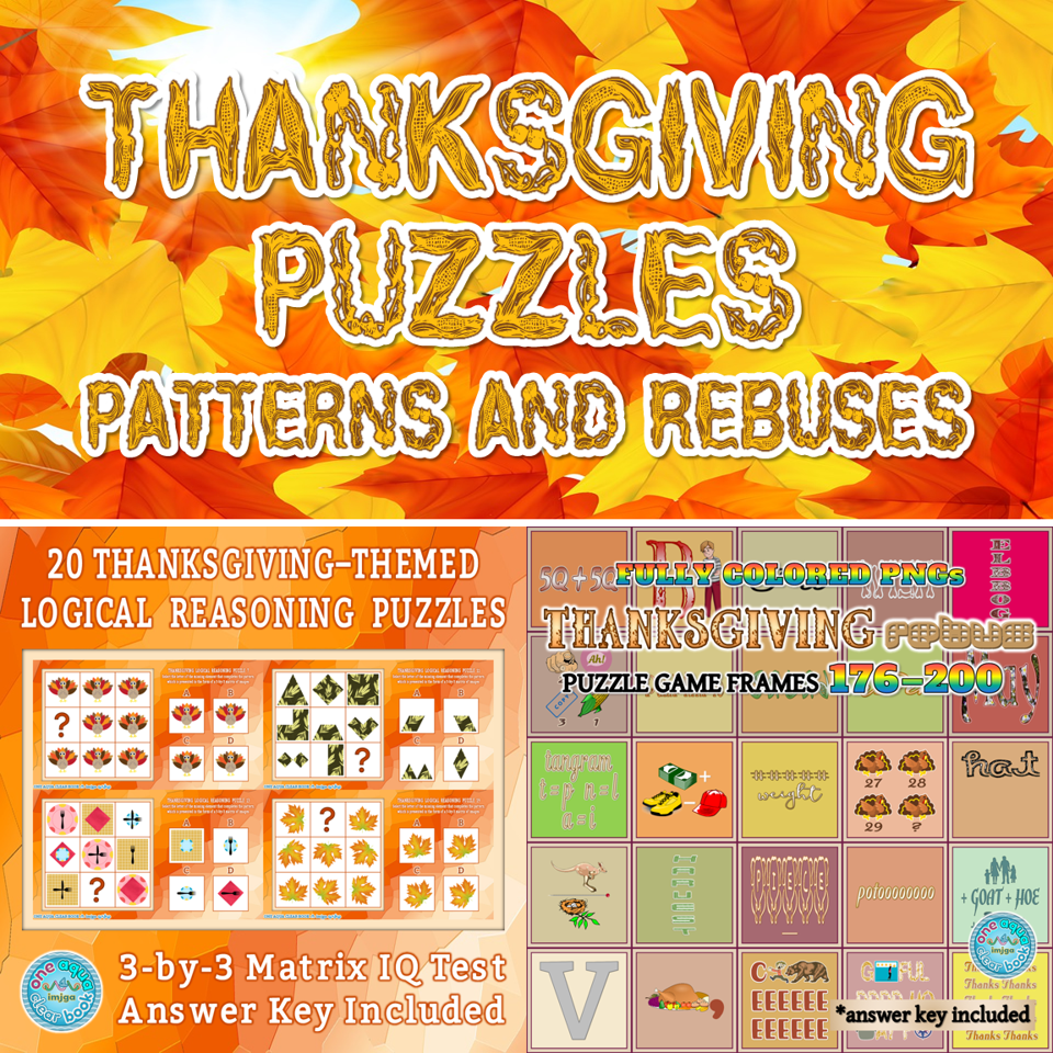 Thanksgiving Puzzles Patterns And Rebuses Made By Teachers