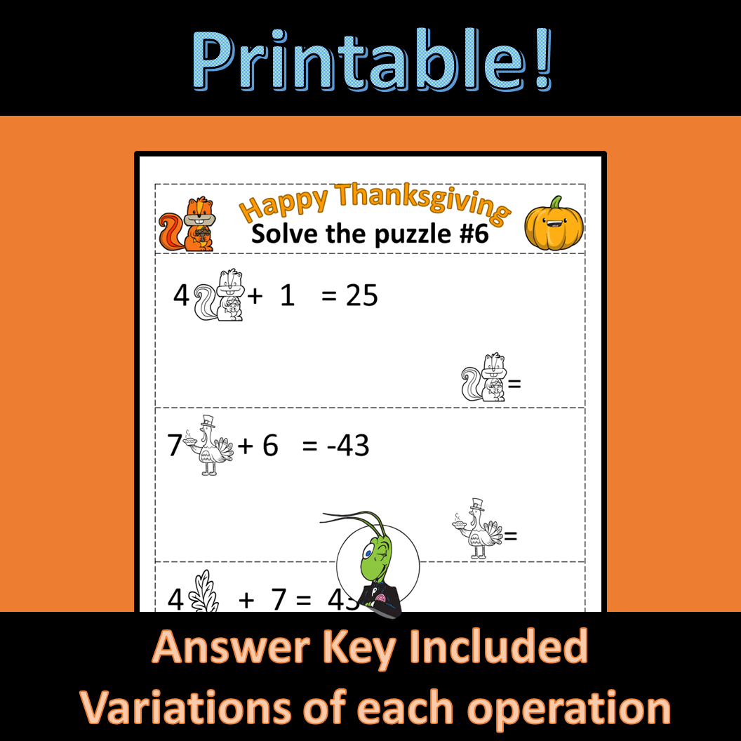 Free Printable Thanksgiving Matrix Logic Puzzles
