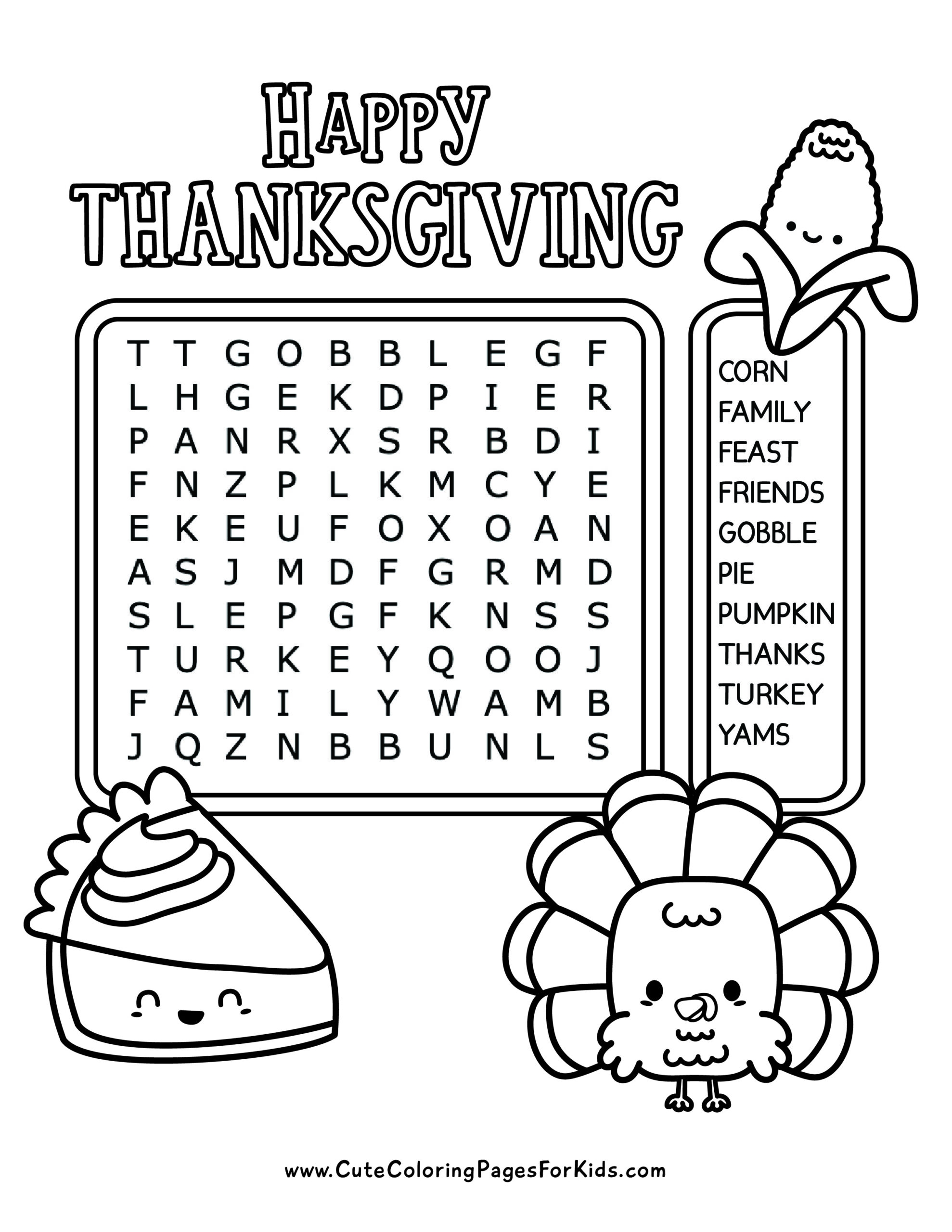 Free Printable Thanksgiving Puzzles For Kids