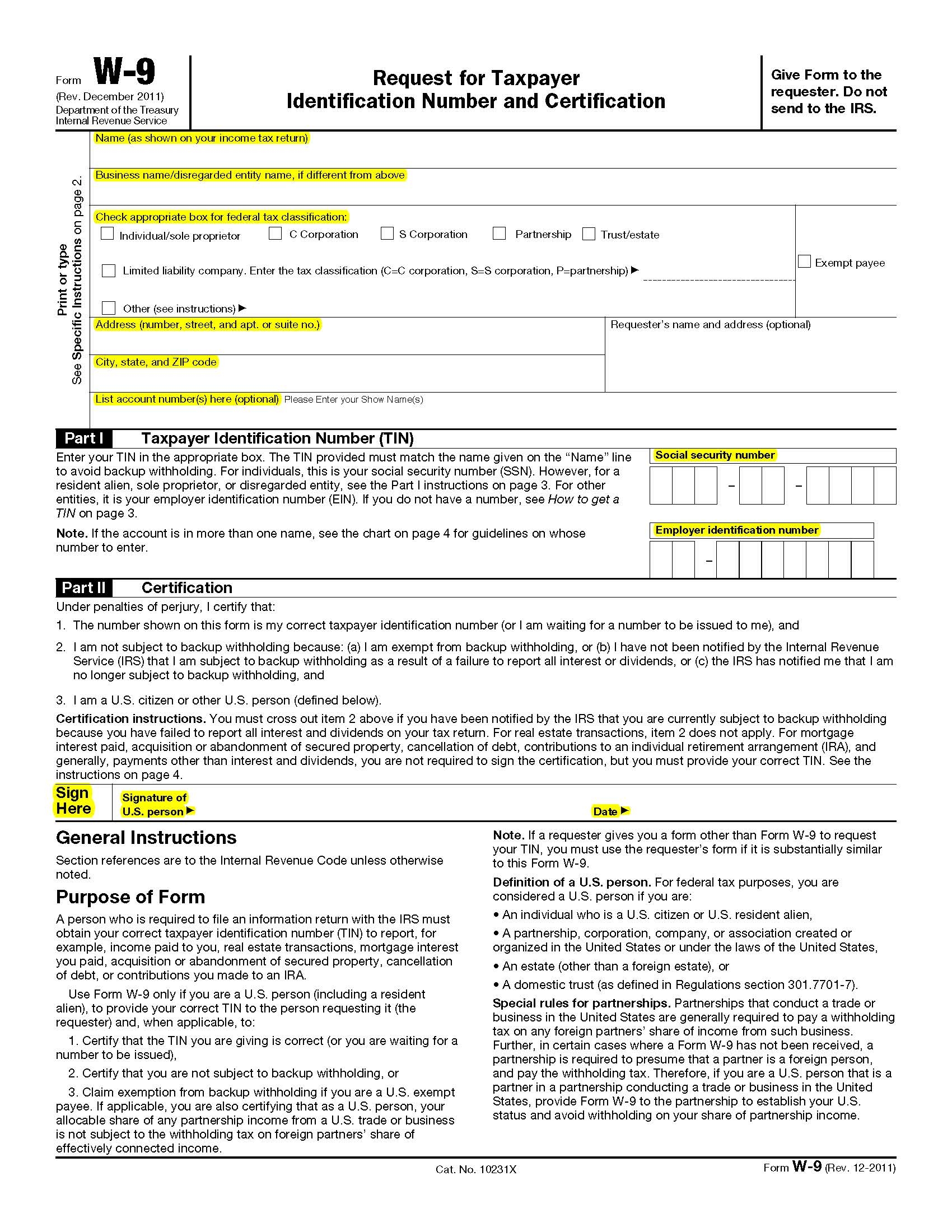 How To Do A W9 Form For A Business