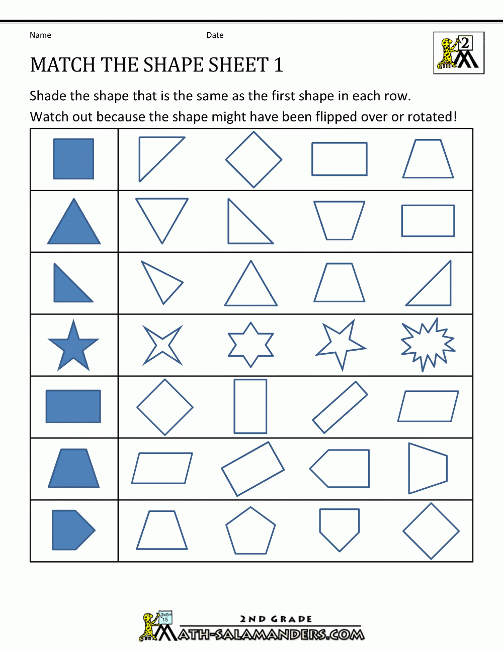 2nd Grade Geometry Worksheets Free Printable