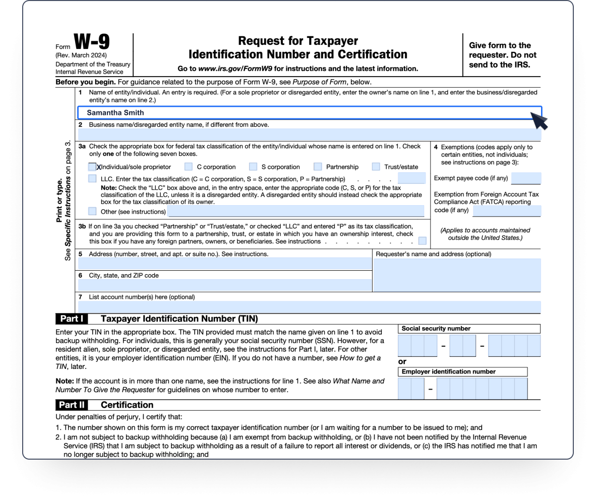 W9 Form 2024 Irs.Gov