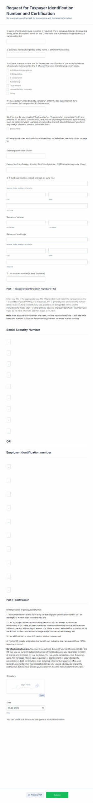 W9 Form Template Jotform