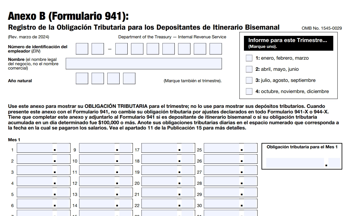 941 Form 2022 Schedule B