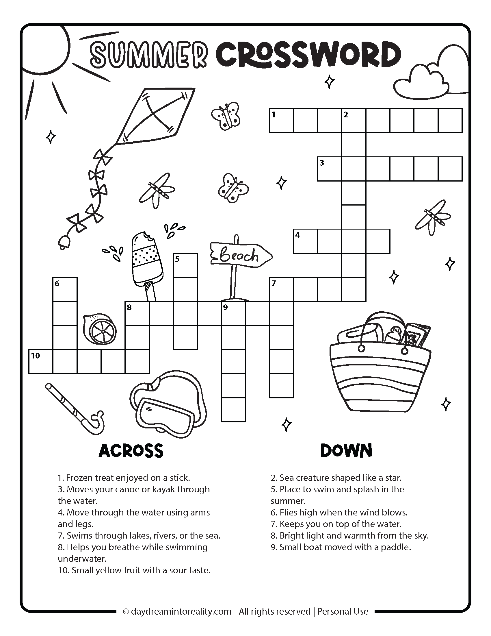 Simple Printable Crossword Puzzles For Kids