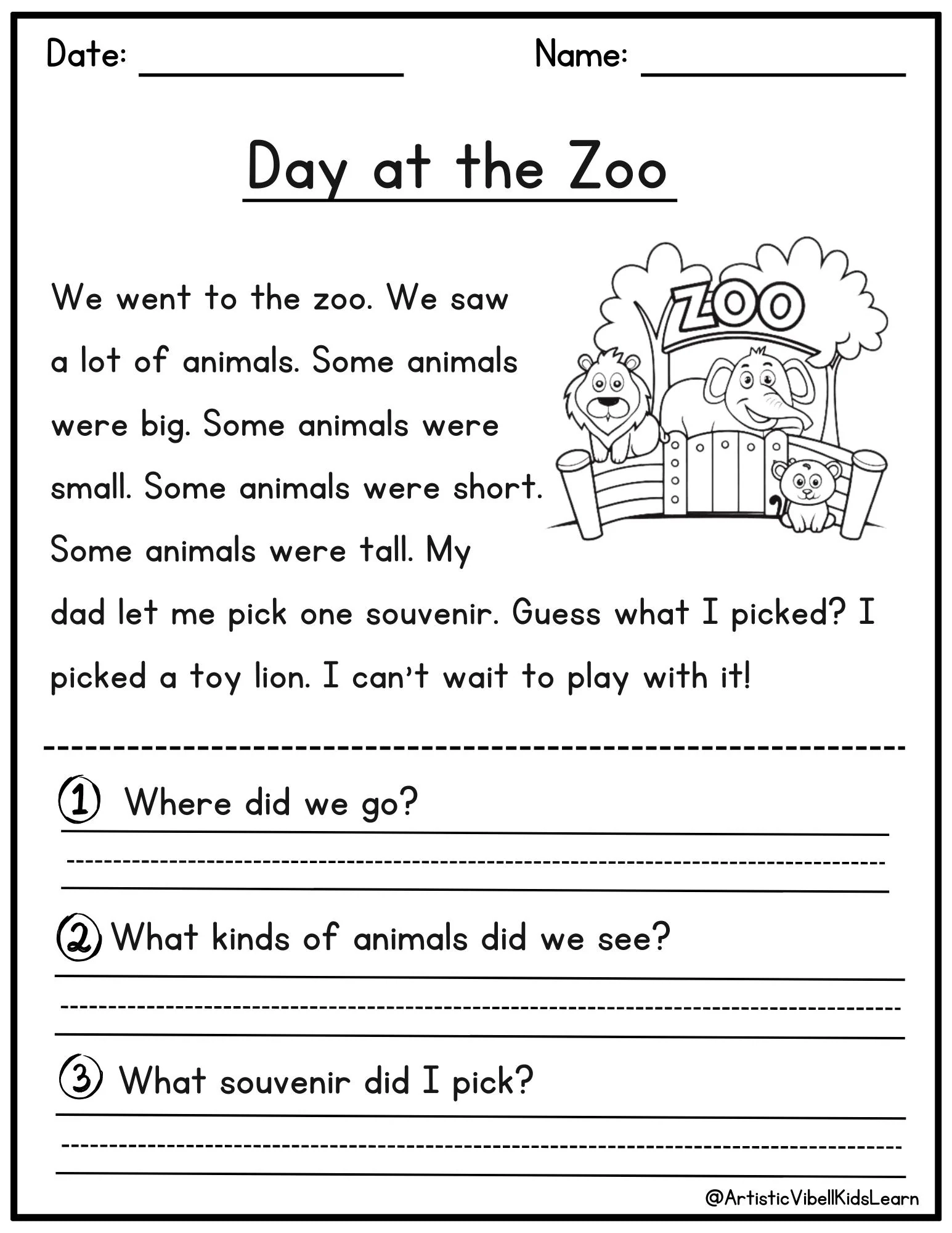 1st Grade Printable Worksheets Reading