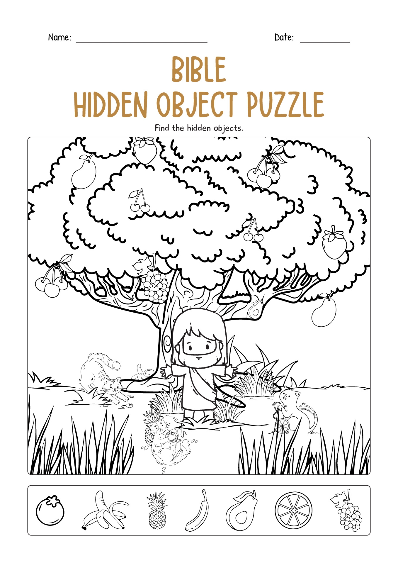 Free Printable Bible Hidden Object Puzzles