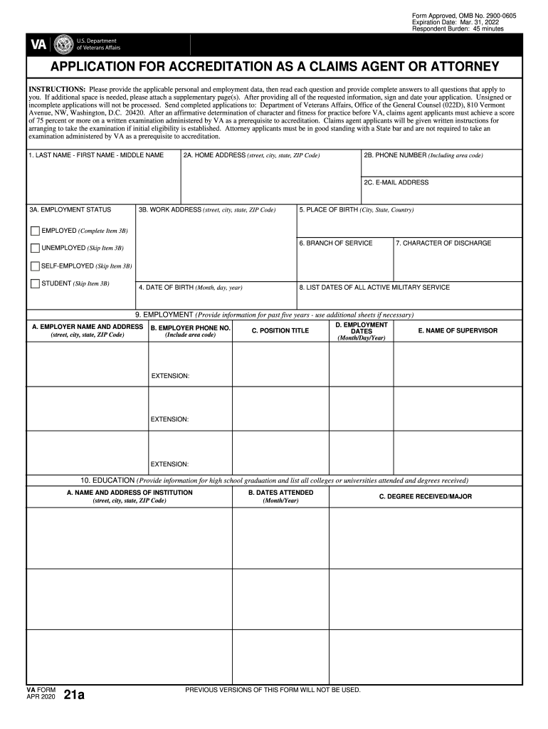 2020 2025 Form VA 21a Fill Online Printable Fillable Blank 