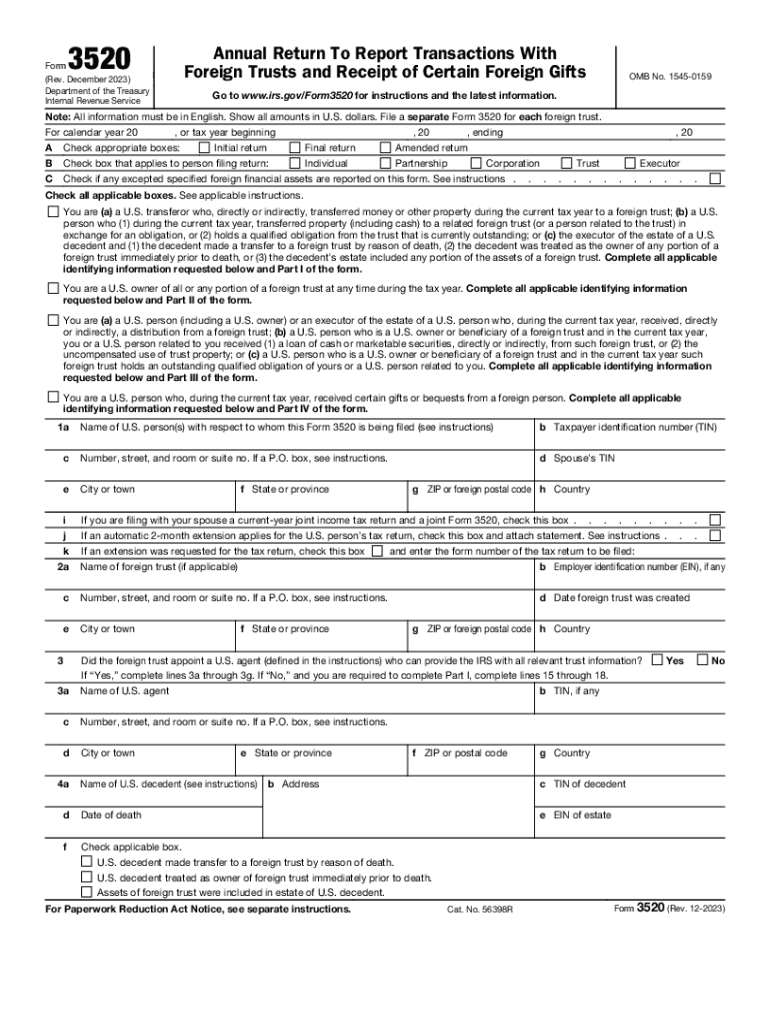 Irs Form 3520 Instructions Pdf