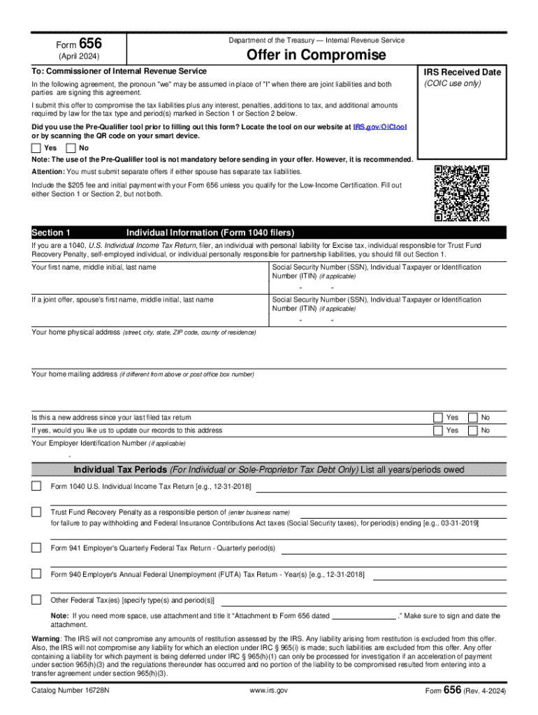 2024 Form IRS 656 Fill Online Printable Fillable Blank PdfFiller