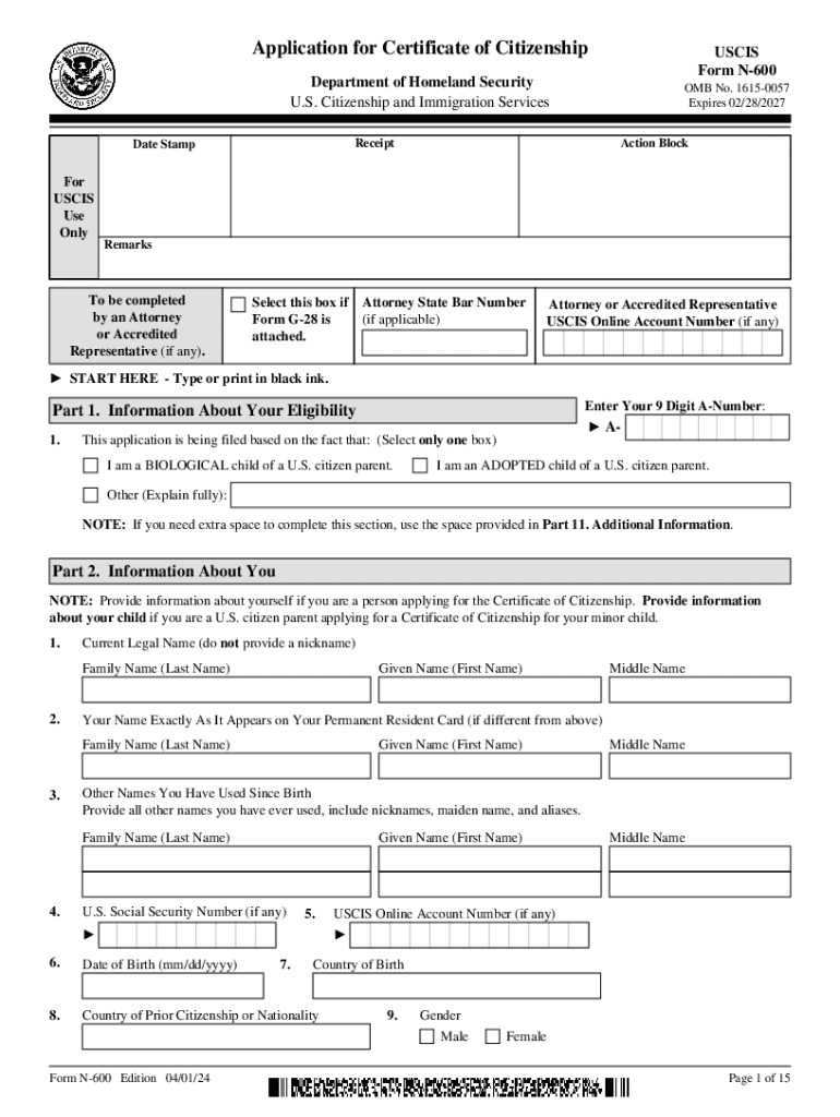 Form N 600 Online
