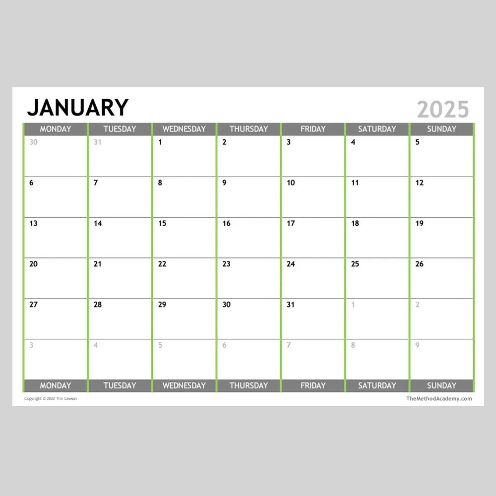 2025 Monthly Planner Calendar Download For A4 Or A3 Print TMA