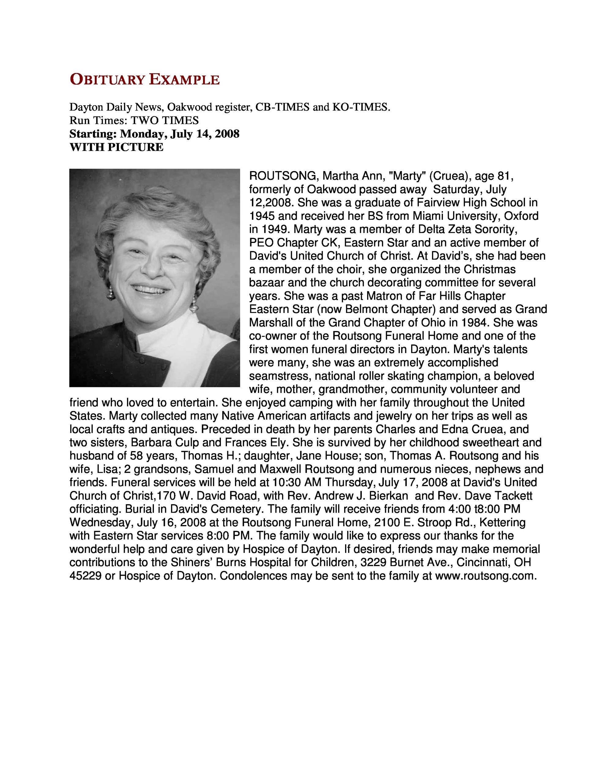 25 Obituary Templates And Samples TemplateLab