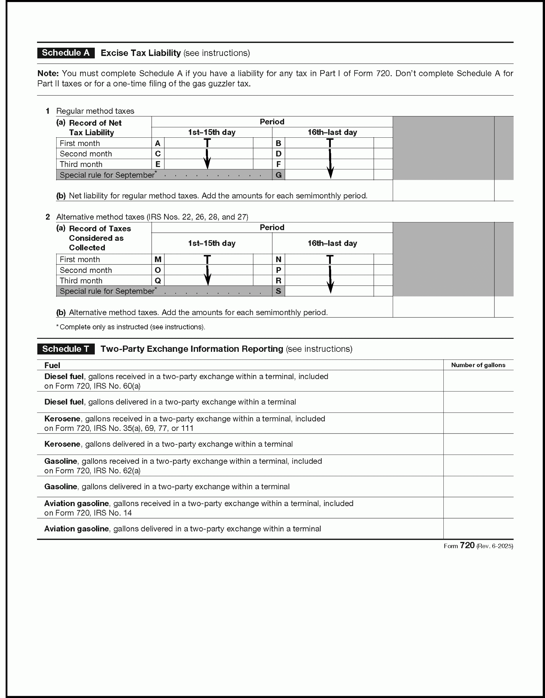Printable Form 720 Instructions
