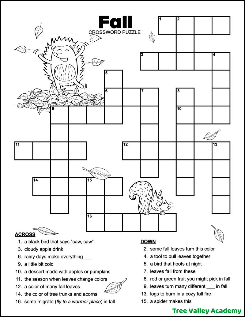 Easy Free Crossword Puzzles Printable