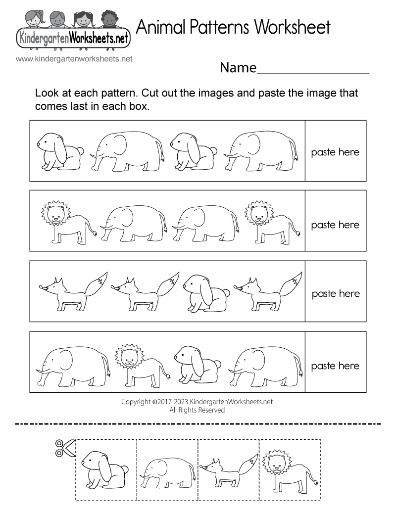 Free Printable Pattern Worksheets For Kids