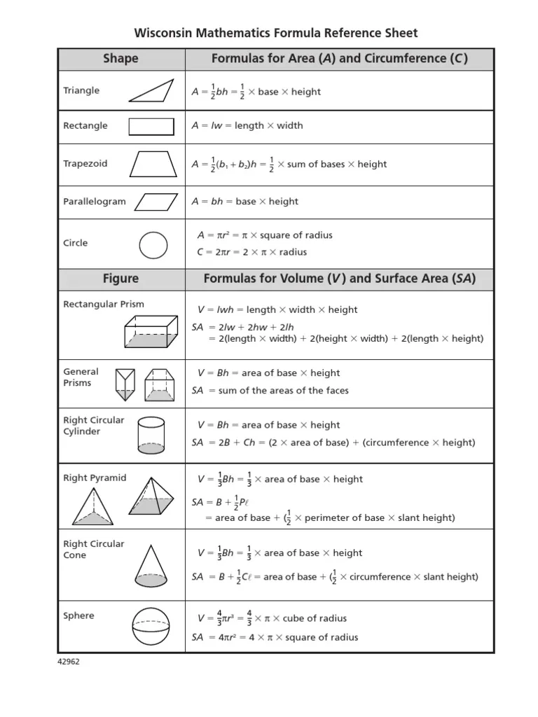 Area amp Volume Formulas PDF