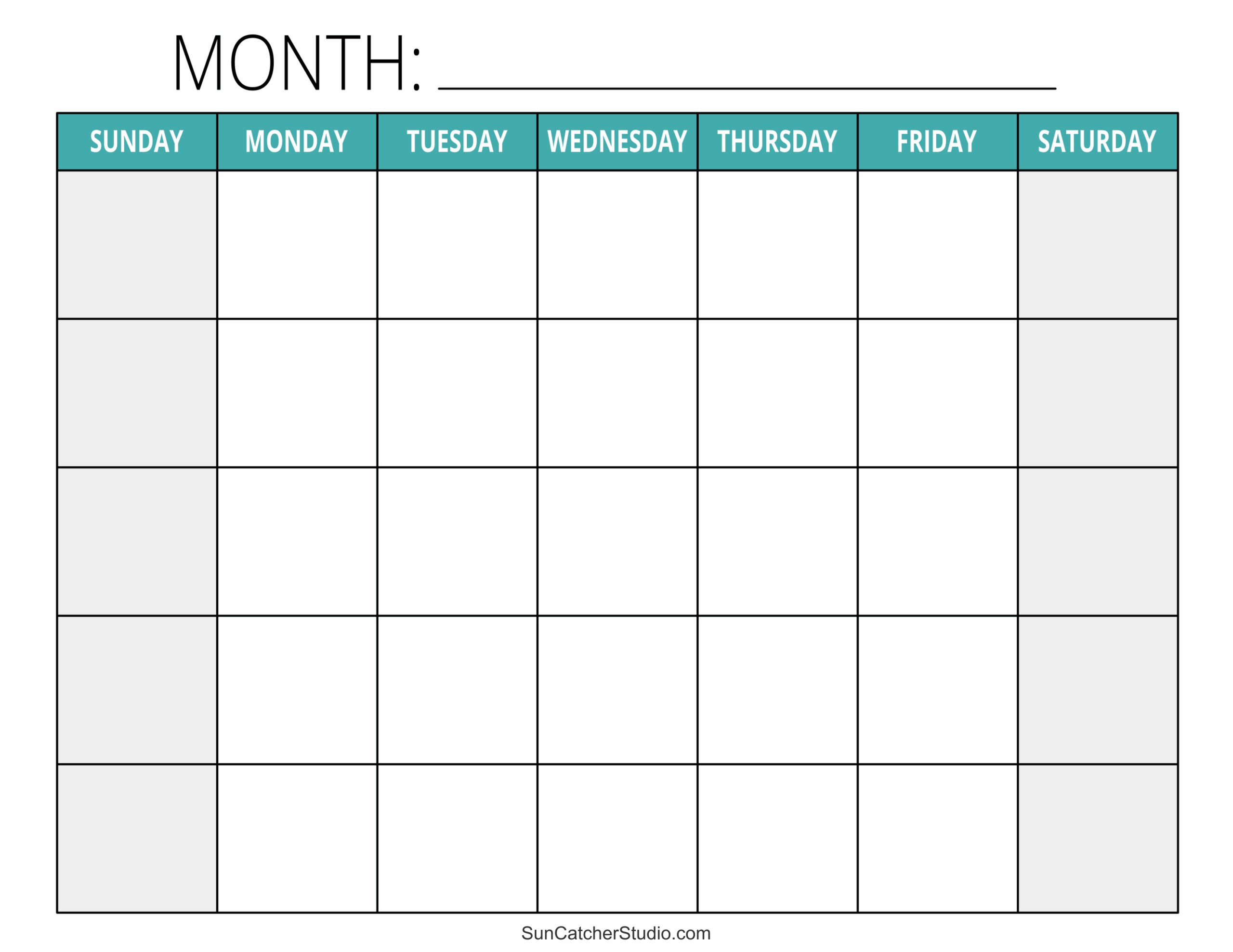 Printable Calendar Pages Blank