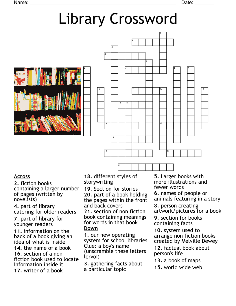 Literature Genre Crossword Puzzles Printable