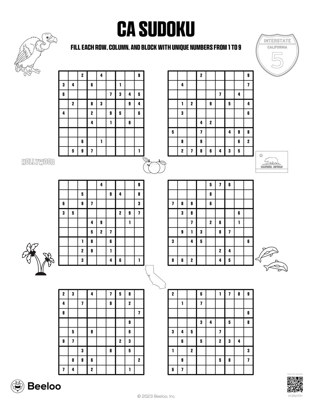 CA Sudoku Beeloo Printable Crafts And Activities For Kids