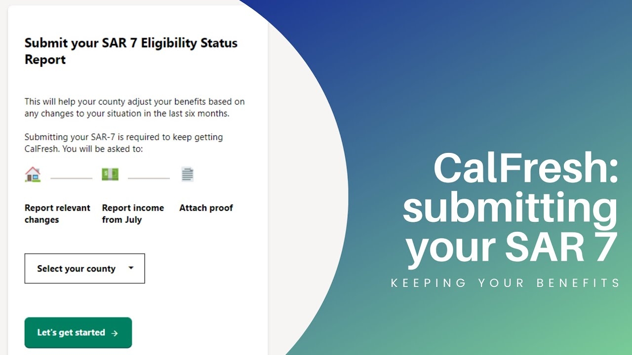 CalFresh Submitting Your SAR 7 CC 