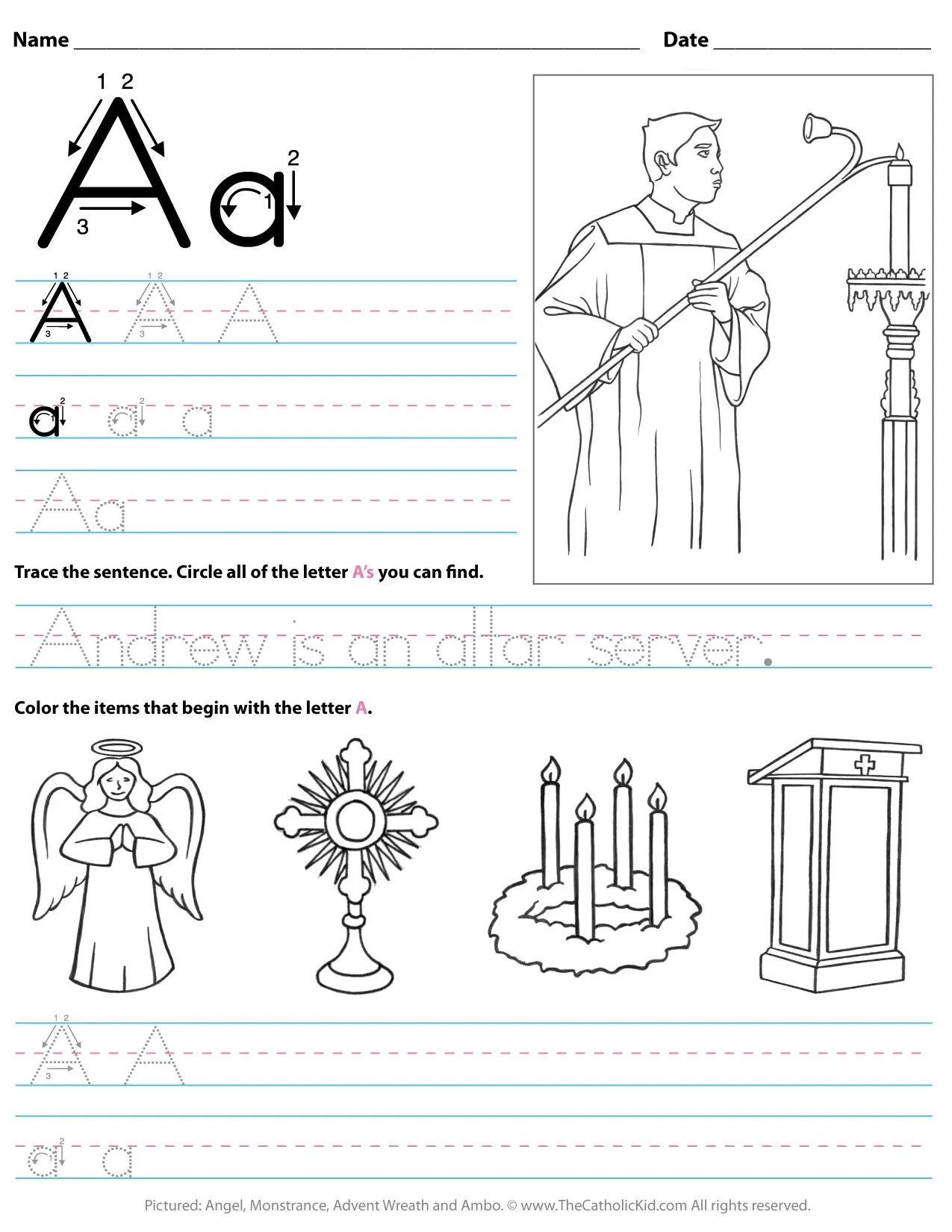 Free Catholic Printable Worksheets For Kids