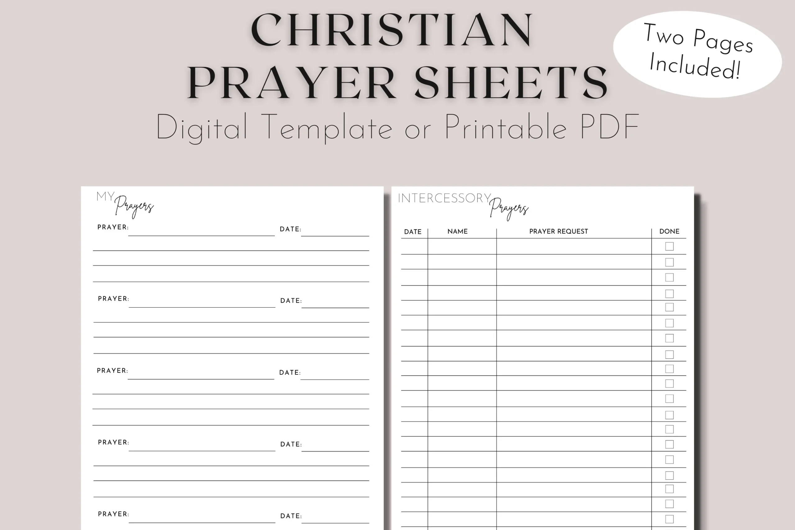 Printable Prayer Request Form Template