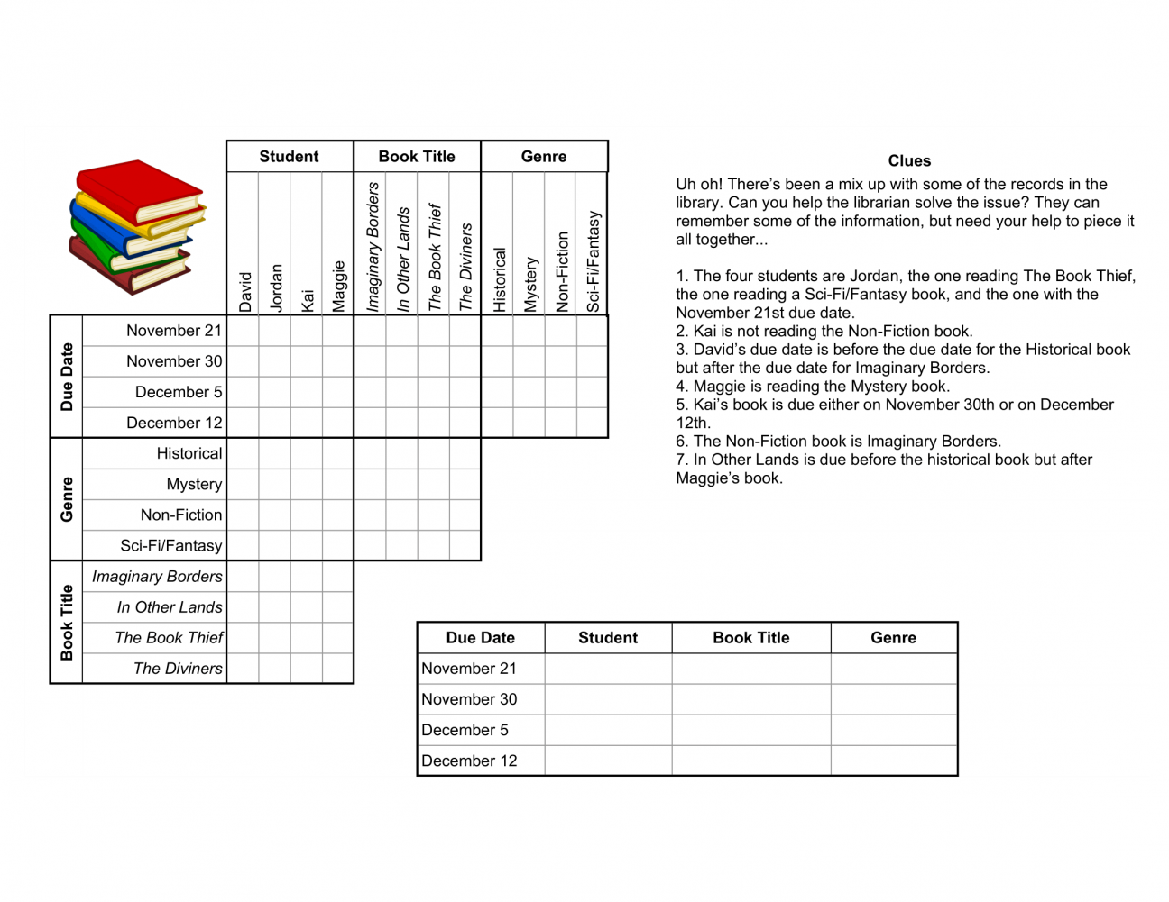 Easy Logic Puzzles Printable