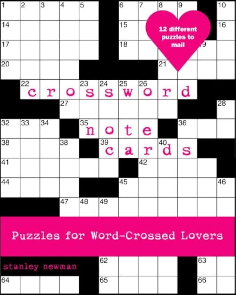 Crossword Note Cards Puzzles For Word Crossed Lovers Newman 