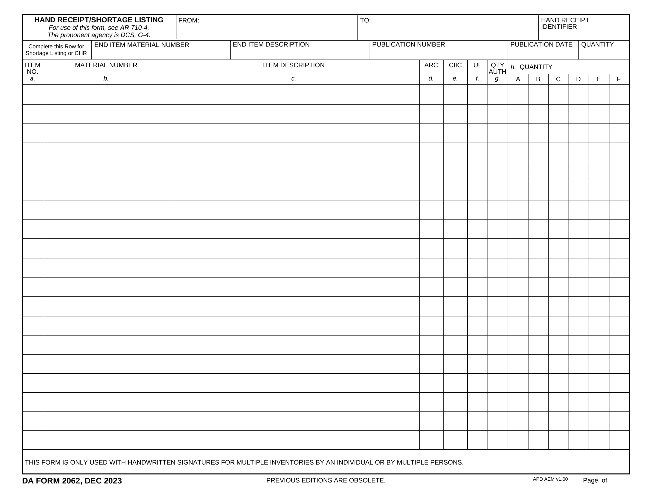 Da Form 2062 Example