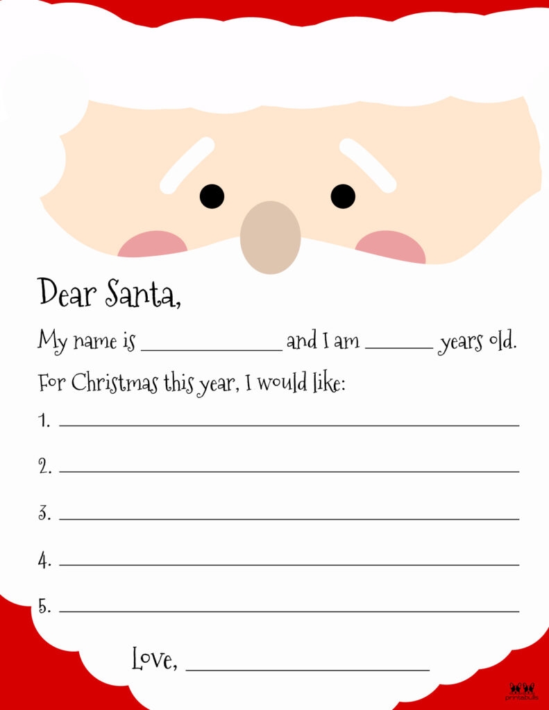 Free Printable Letter To Santa Template Word