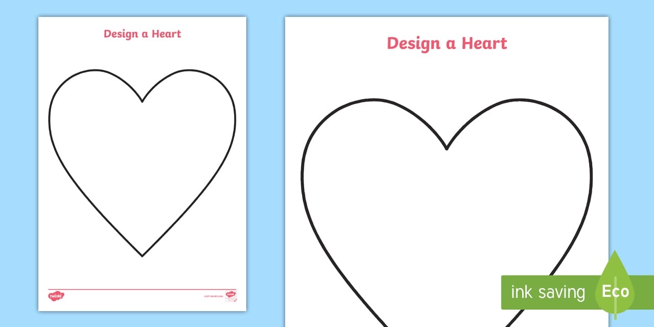 Design A Heart Worksheet Heart Stencil Twinkl