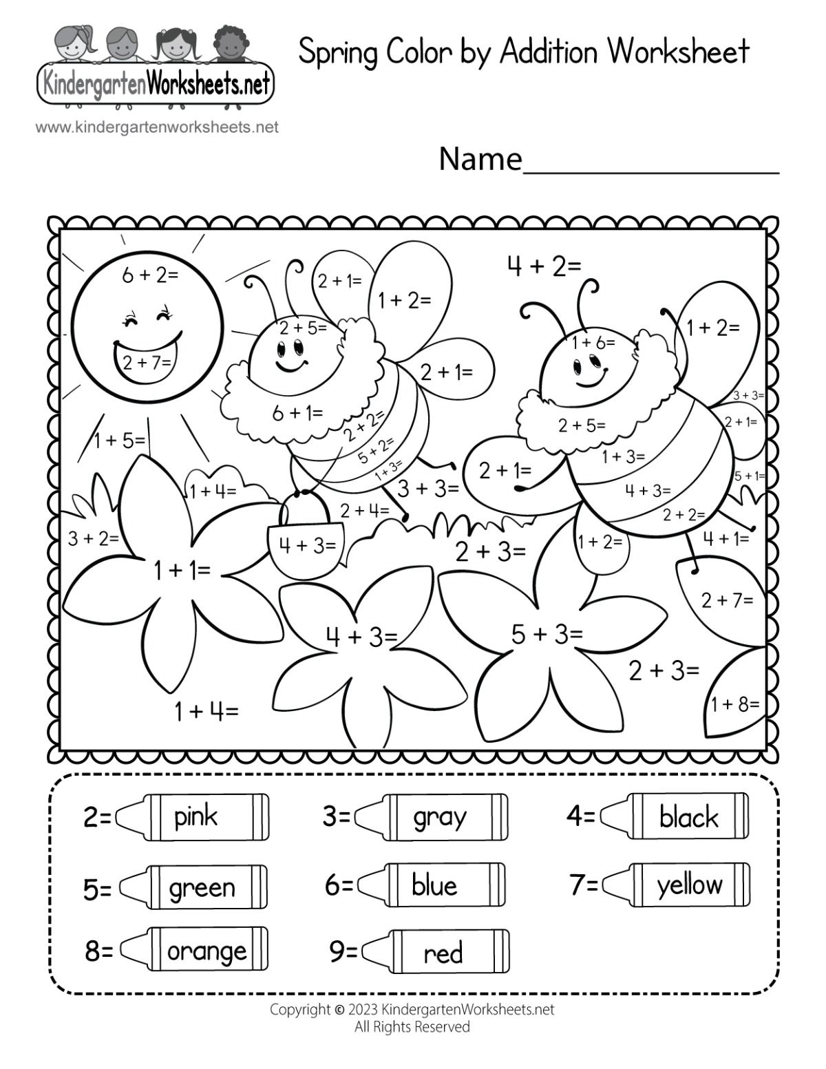 Spring Math Worksheets Printable
