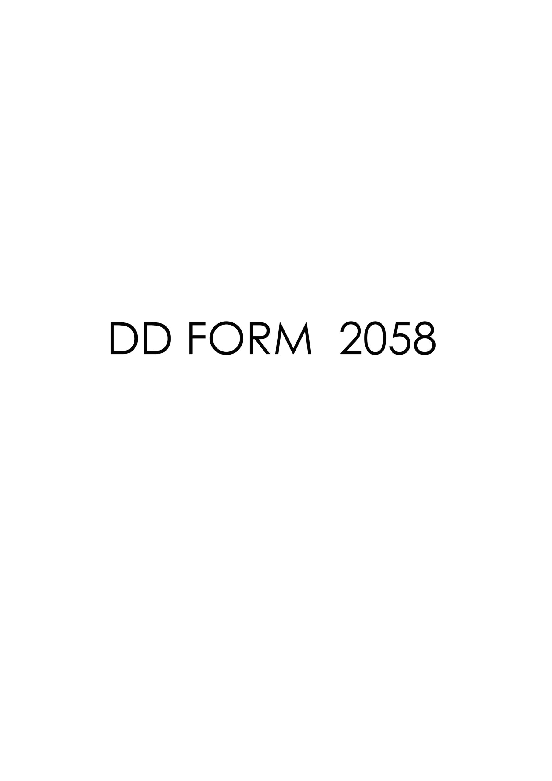Dd Form 2058 Fillable Pdf