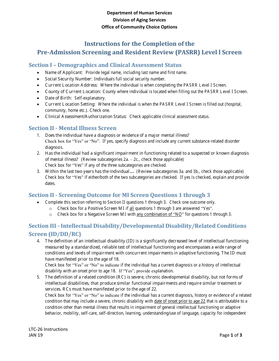 Pasrr Level 1 Form Nj