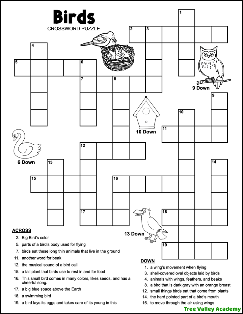 2nd Grade Printable Crossword Puzzles