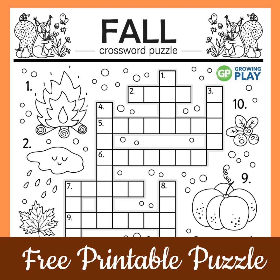 Fall Crossword Puzzles Free Printable