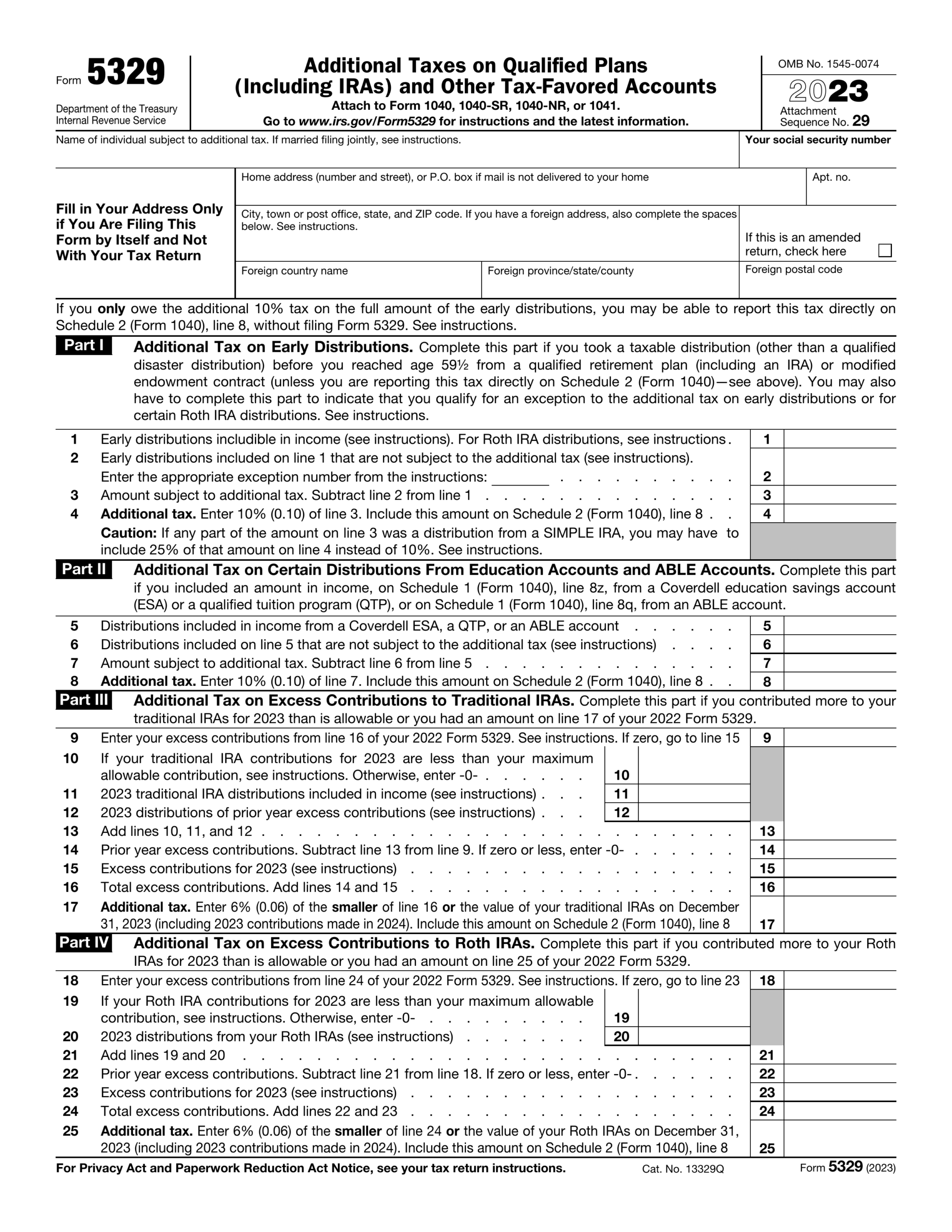 Form 5329 2024 2025 Fill Edit And Download PDF Guru