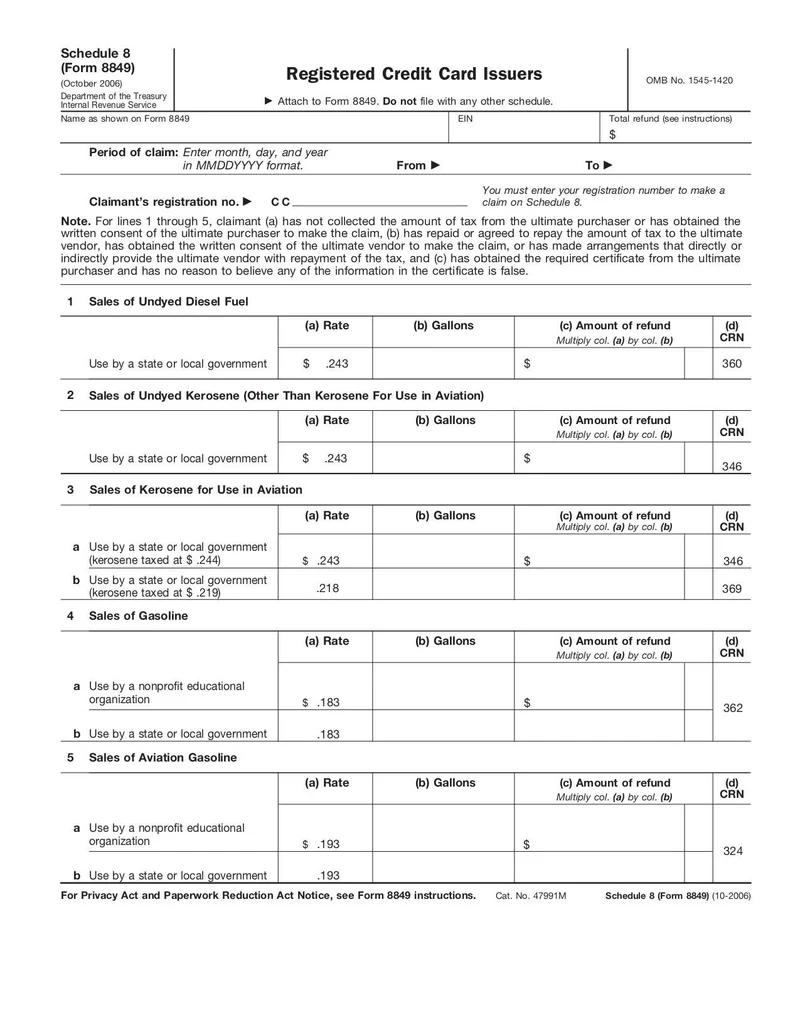 Form 8849 Schedule 2 Fillable Pdf