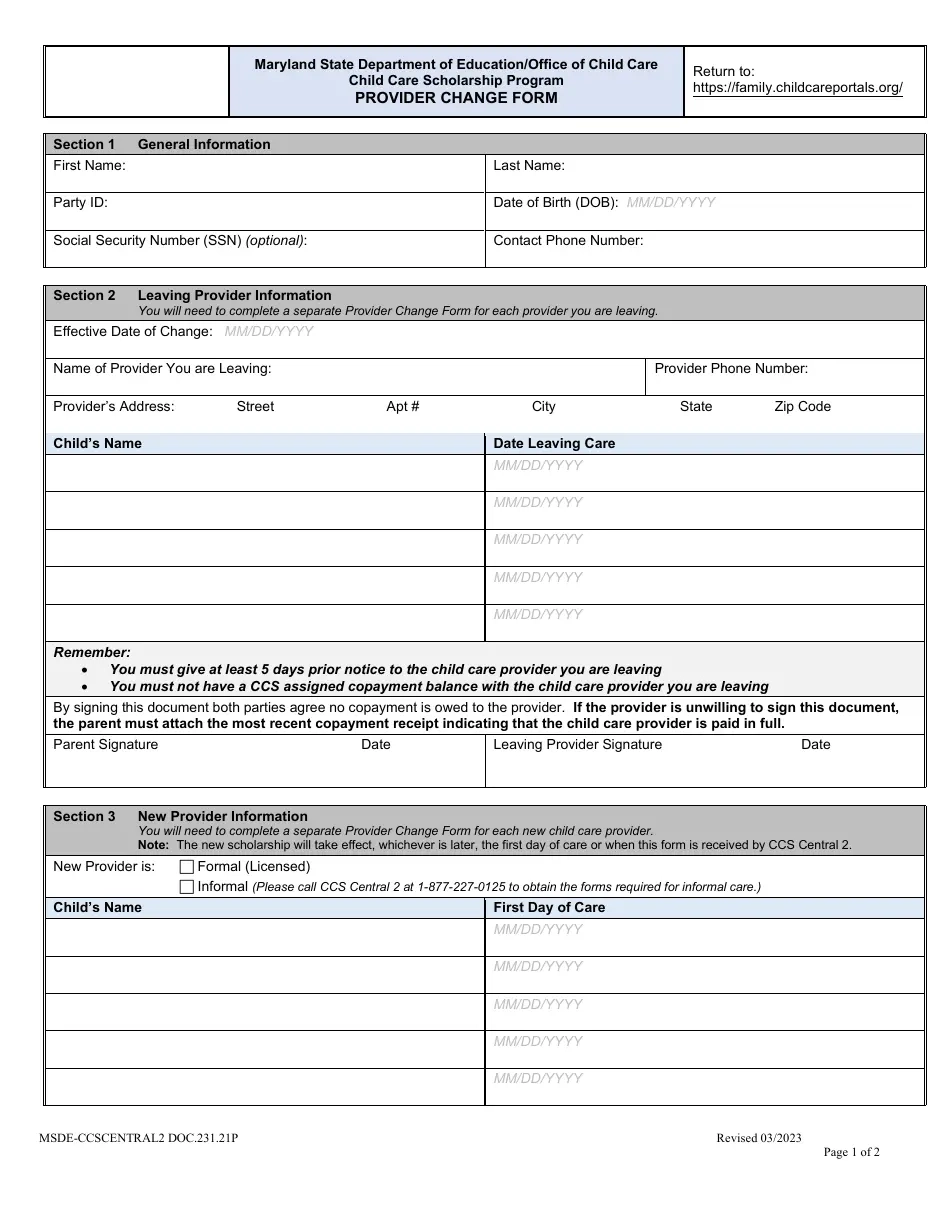 Form DOC 231 21P Download Fillable PDF Or Fill Online Provider 