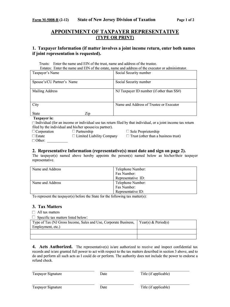 What Is Form M-5008-R