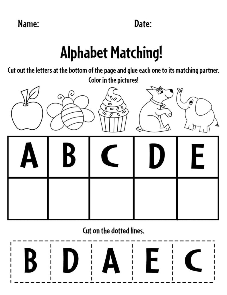Free Printable Toddler Alphabet Worksheets