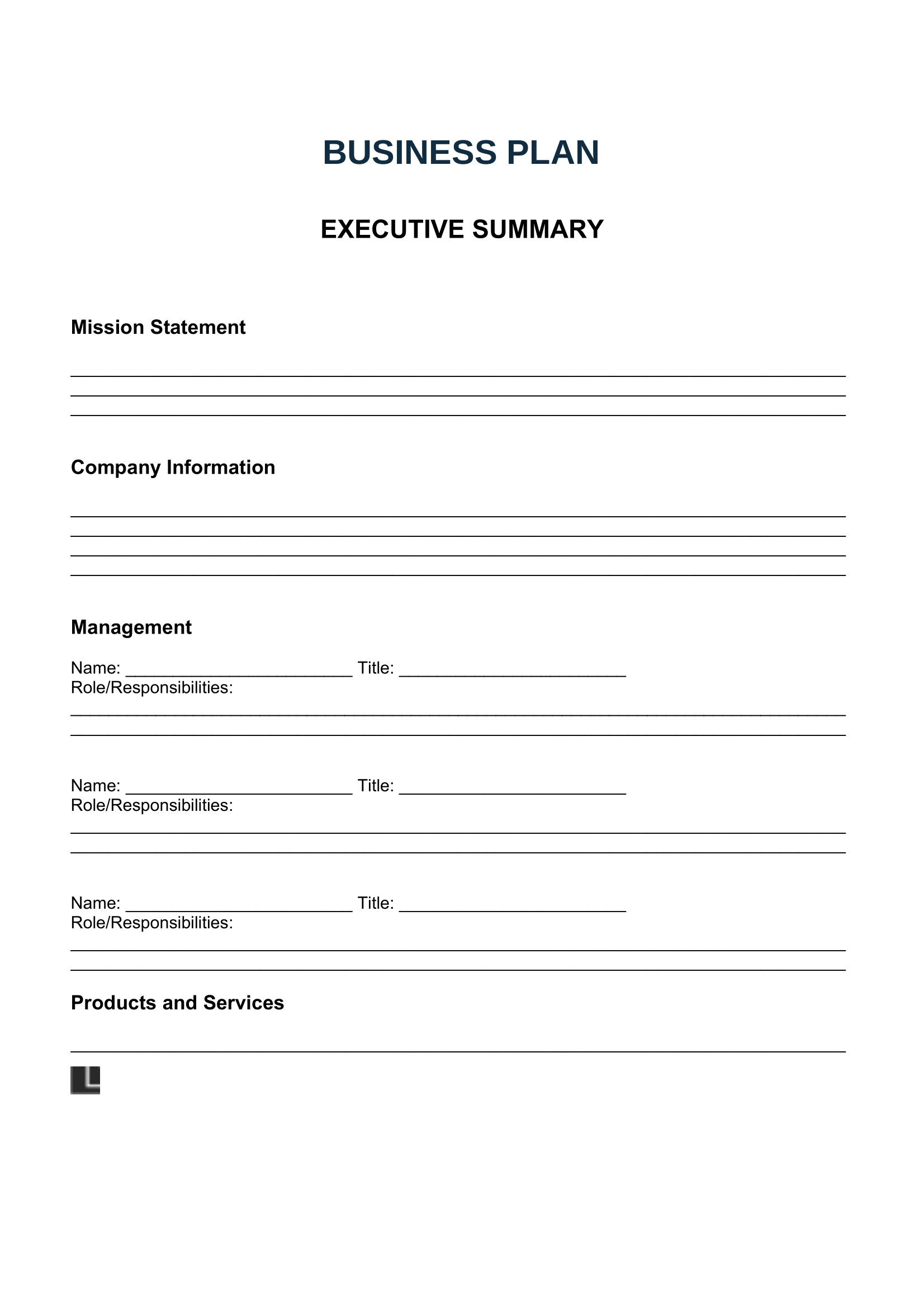 Free Business Plan Templates PDF amp Word Fill Online